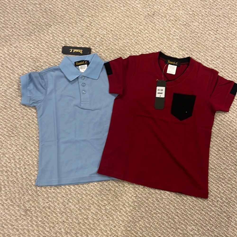 Boys size 4 shirts, collared and a T-shirt